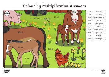 Colour by Multiplication Coloring Book, Page 22