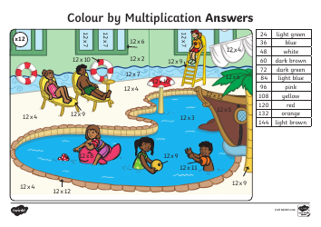 Colour by Multiplication Coloring Book, Page 24