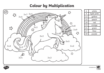 Colour by Multiplication Coloring Book, Page 3