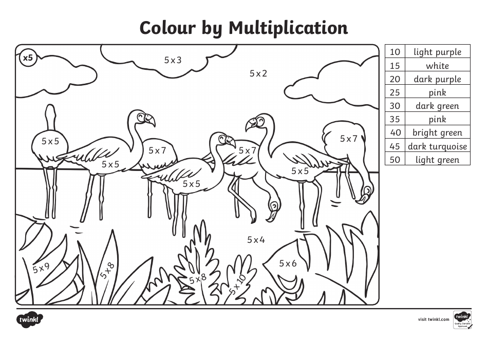 Colour by Multiplication Coloring Book, Page 5