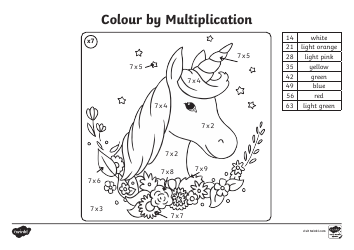 Colour by Multiplication Coloring Book, Page 7