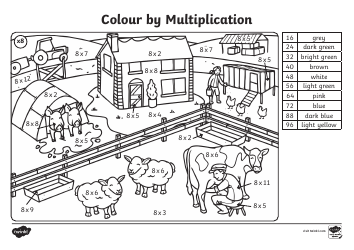 Colour by Multiplication Coloring Book, Page 8