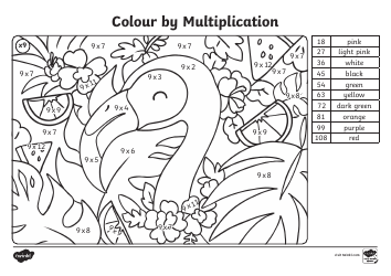 Colour by Multiplication Coloring Book, Page 9