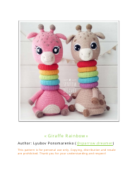 Document preview: Giraffe Rainbow Crochet Pattern