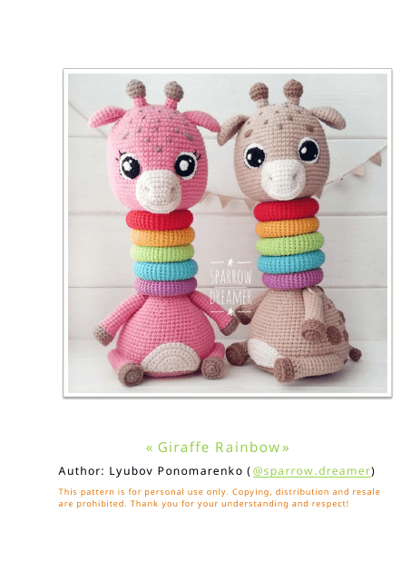 Giraffe Rainbow Crochet Pattern Download Pdf