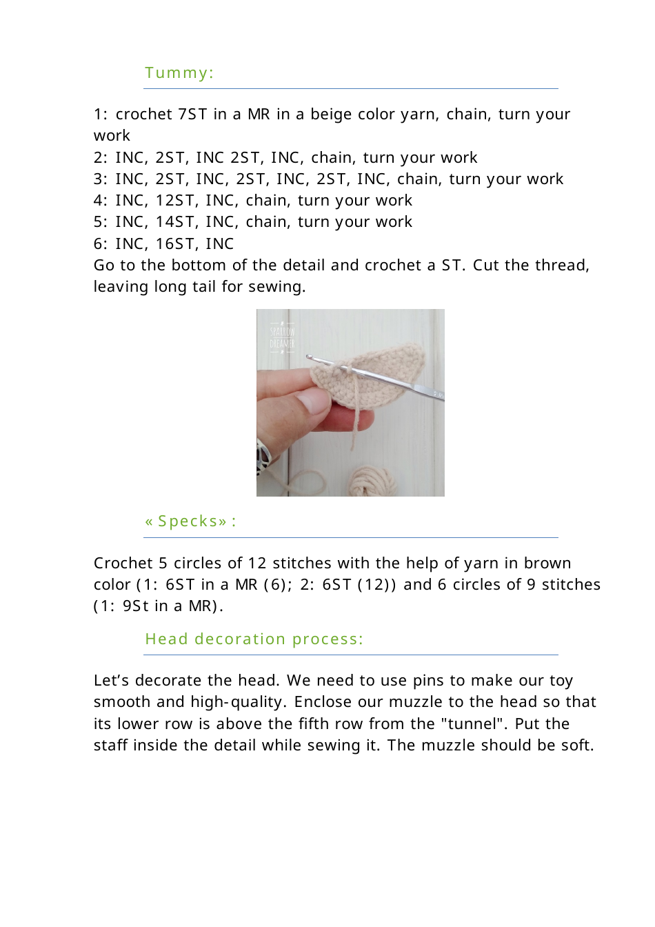 Giraffe Rainbow Crochet Pattern, Page 10