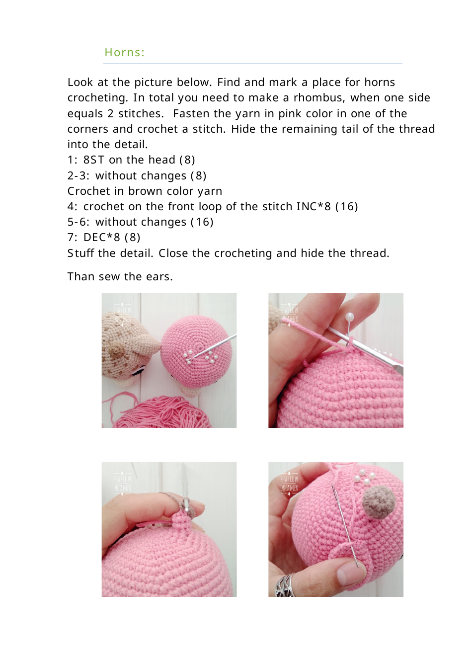 Giraffe Rainbow Crochet Pattern, Page 13