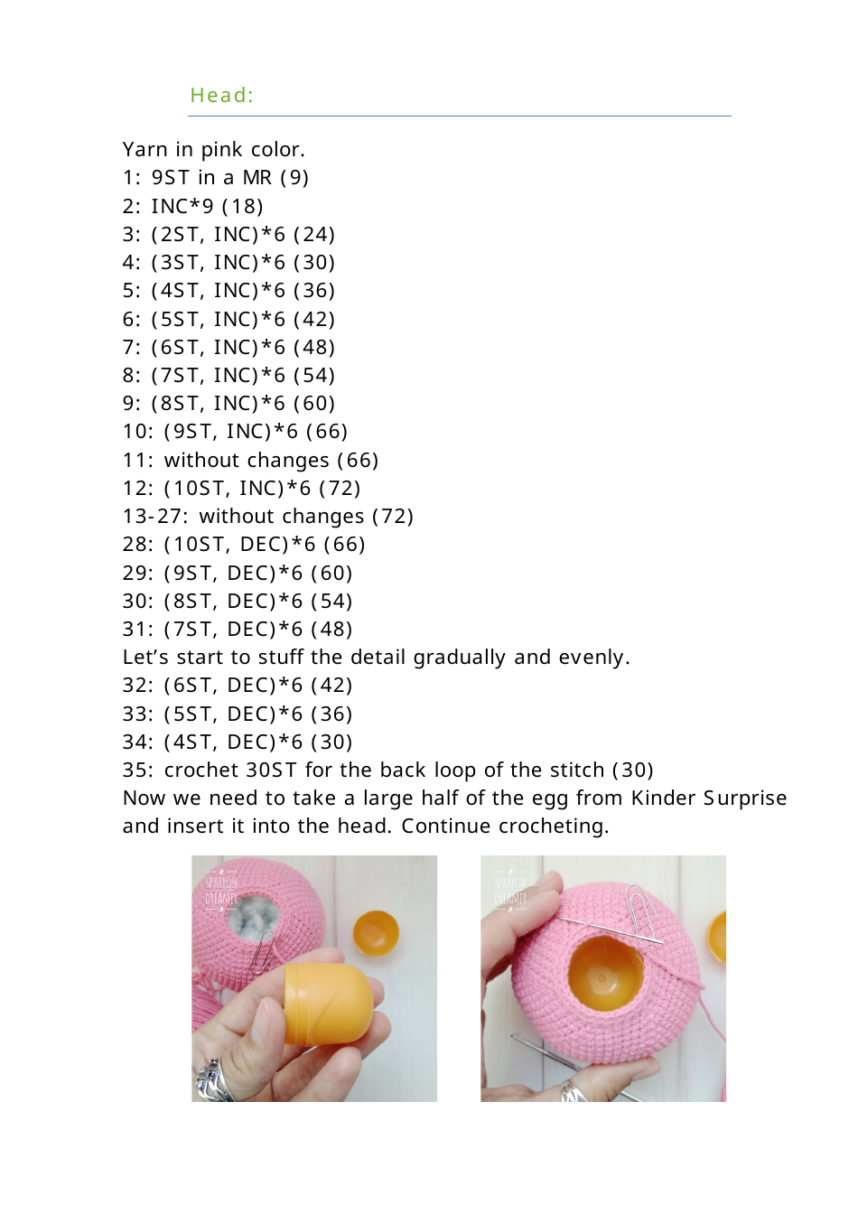 Giraffe Rainbow Crochet Pattern, Page 3