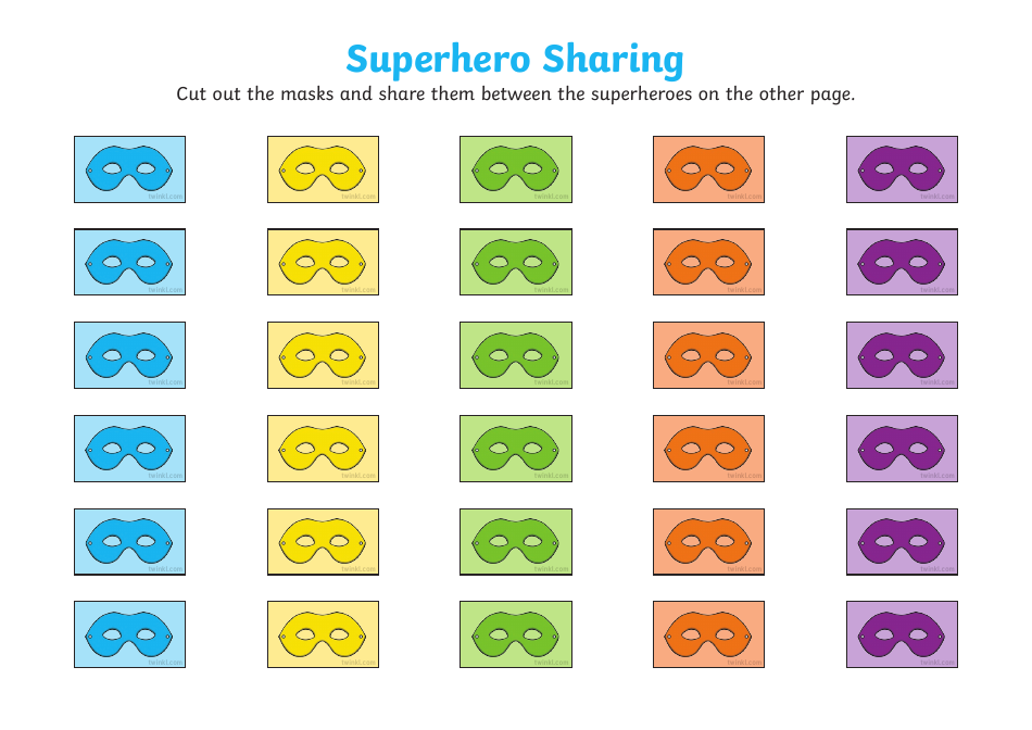 Superhero Paper Doll Mask Templates, Page 3