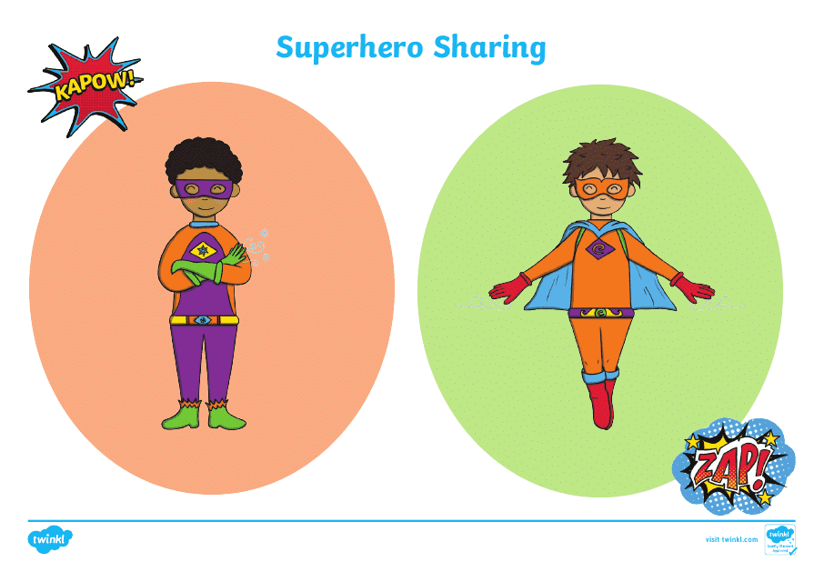 Superhero Paper Doll Mask Templates - Image Preview