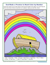 God Made a Promise to Noah Color by Number, Page 2