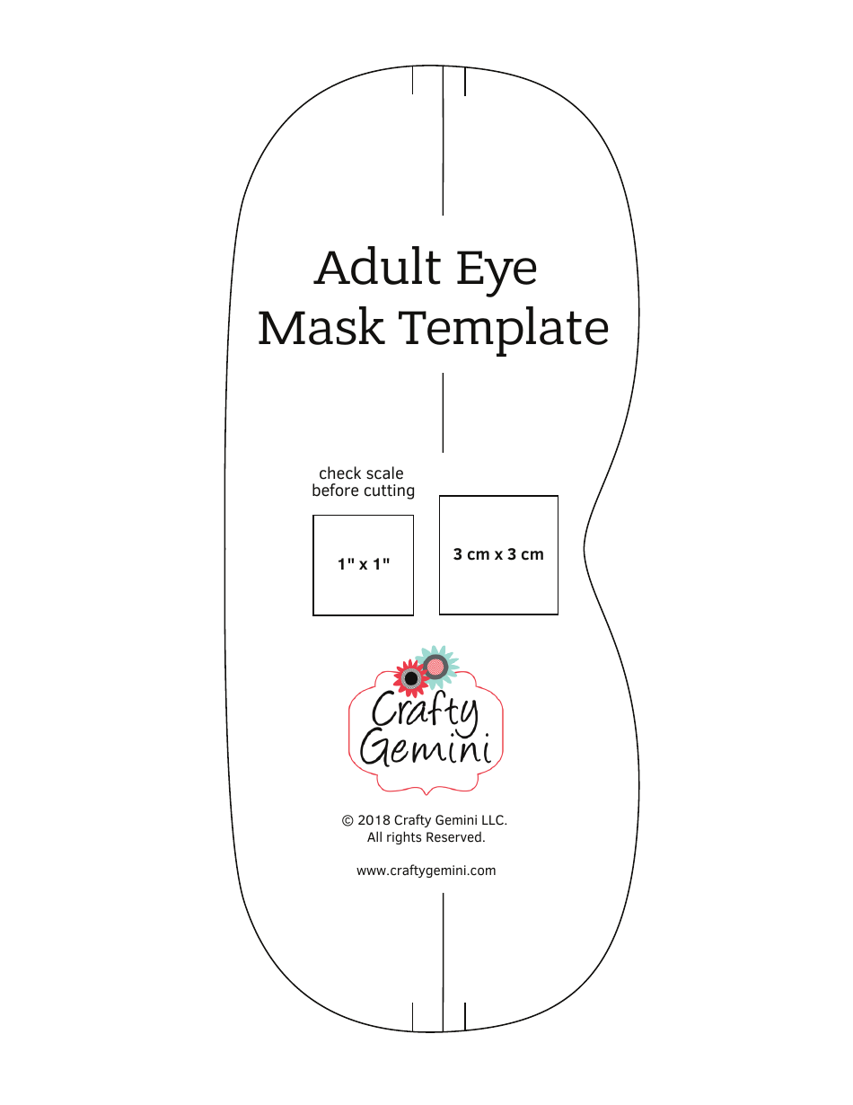 Adult Eye Mask Template, Page 1