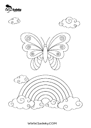 Document preview: Rainbow Butterfly Coloring Page