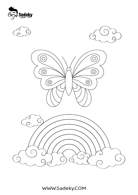 Rainbow Butterfly Coloring Page Download Pdf