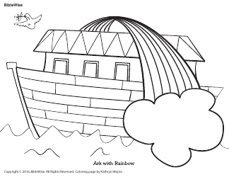 Document preview: Ark With Rainbow Coloring Page