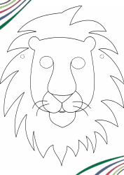 Document preview: Lion Mask Coloring Template