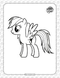 Document preview: Rainbow Dash Coloring Page - Little Pony