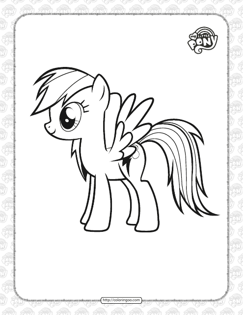 Rainbow Dash Coloring Page - Little Pony Download Pdf