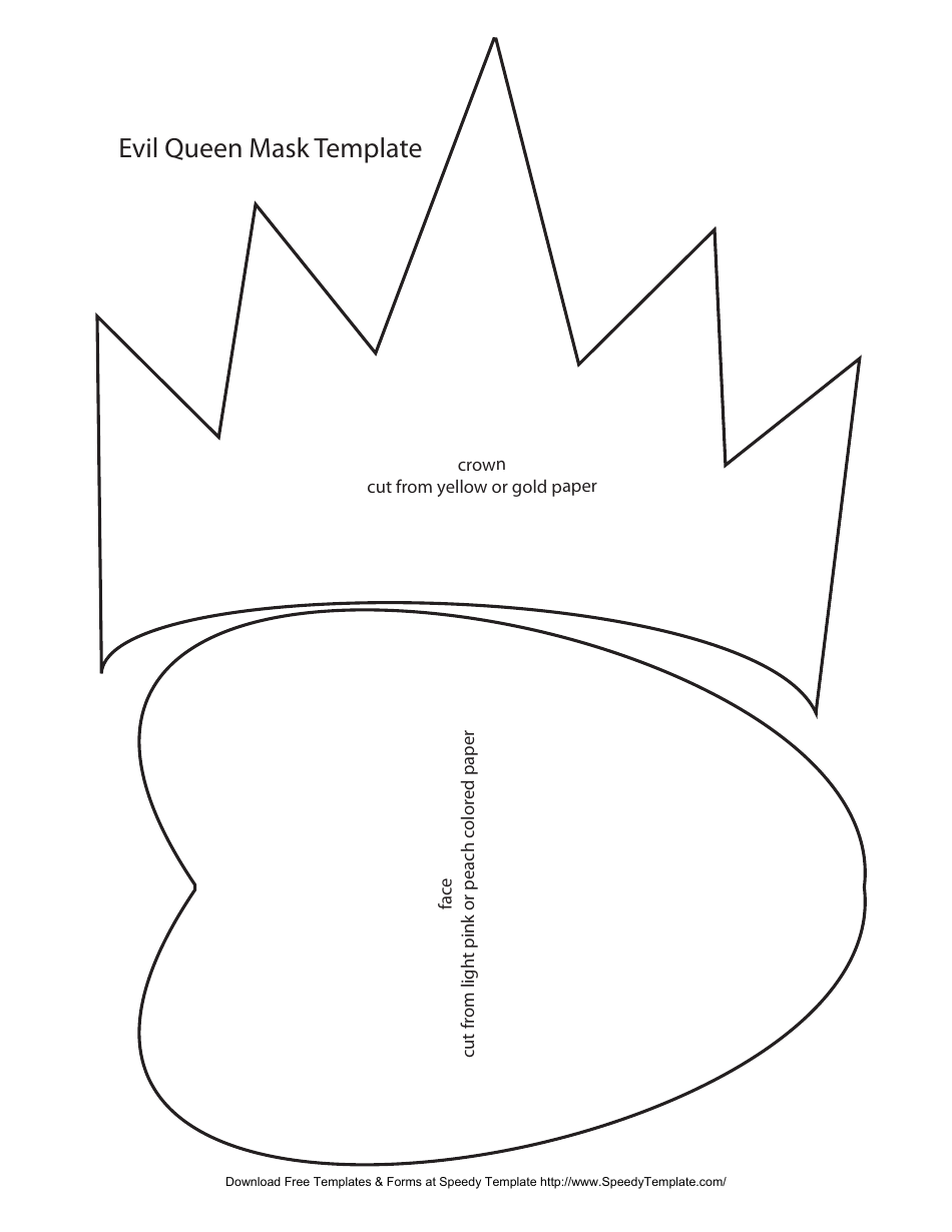 Evil Queen Mask Template, Page 1