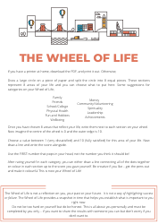 Document preview: Wheel of Life Template - Future Quest