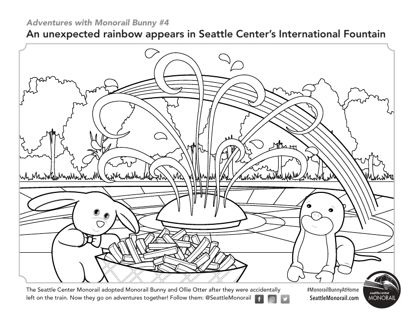Seattle Monorail Bunny Coloring Page - #4