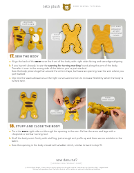 Teto Plush Sewing Pattern Template, Page 15