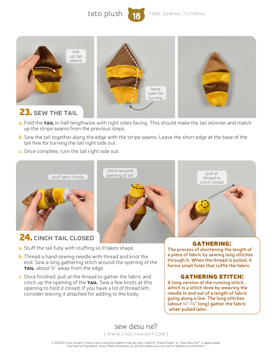 Teto Plush Sewing Pattern Template, Page 18