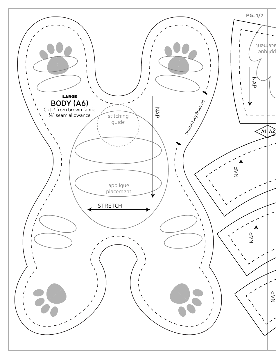 Teto Plush Sewing Pattern Template, Page 21