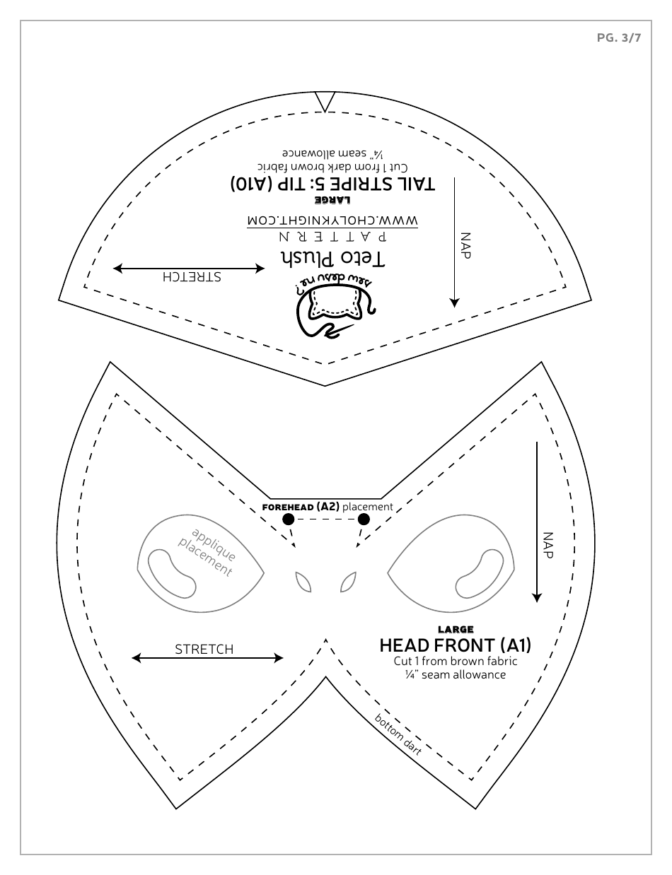 Teto Plush Sewing Pattern Template, Page 23