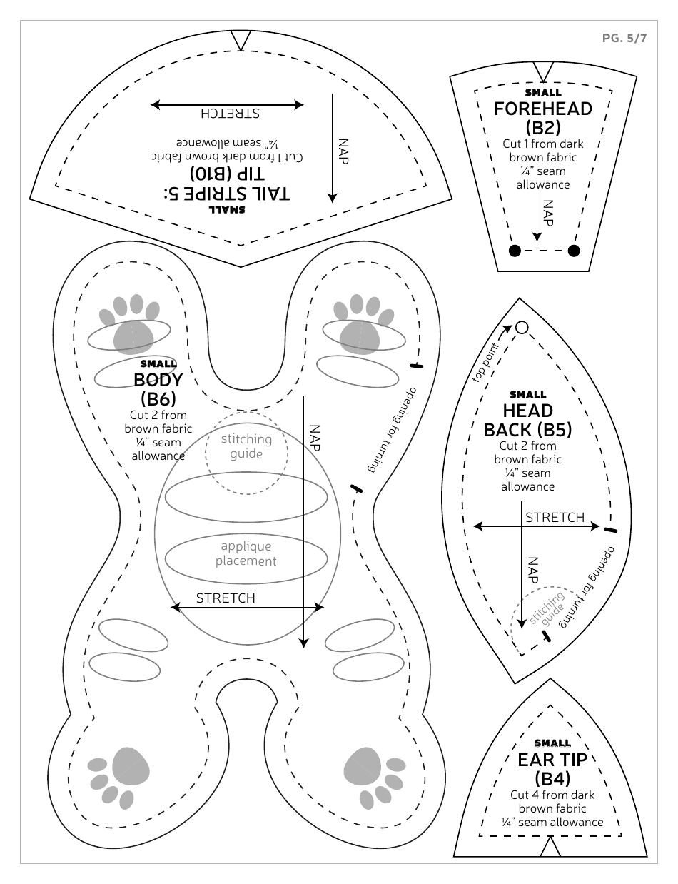 Teto Plush Sewing Pattern Template Download Printable Pdf 