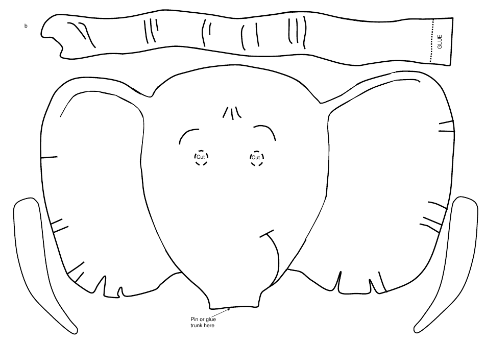 Tusker Mask Coloring Template, Page 1
