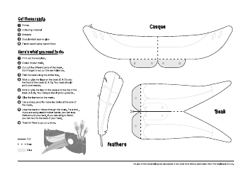 Hornbill Mask Coloring Template - Beautiful, Page 2