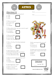 Aztecs Quiz With Answers, Page 2