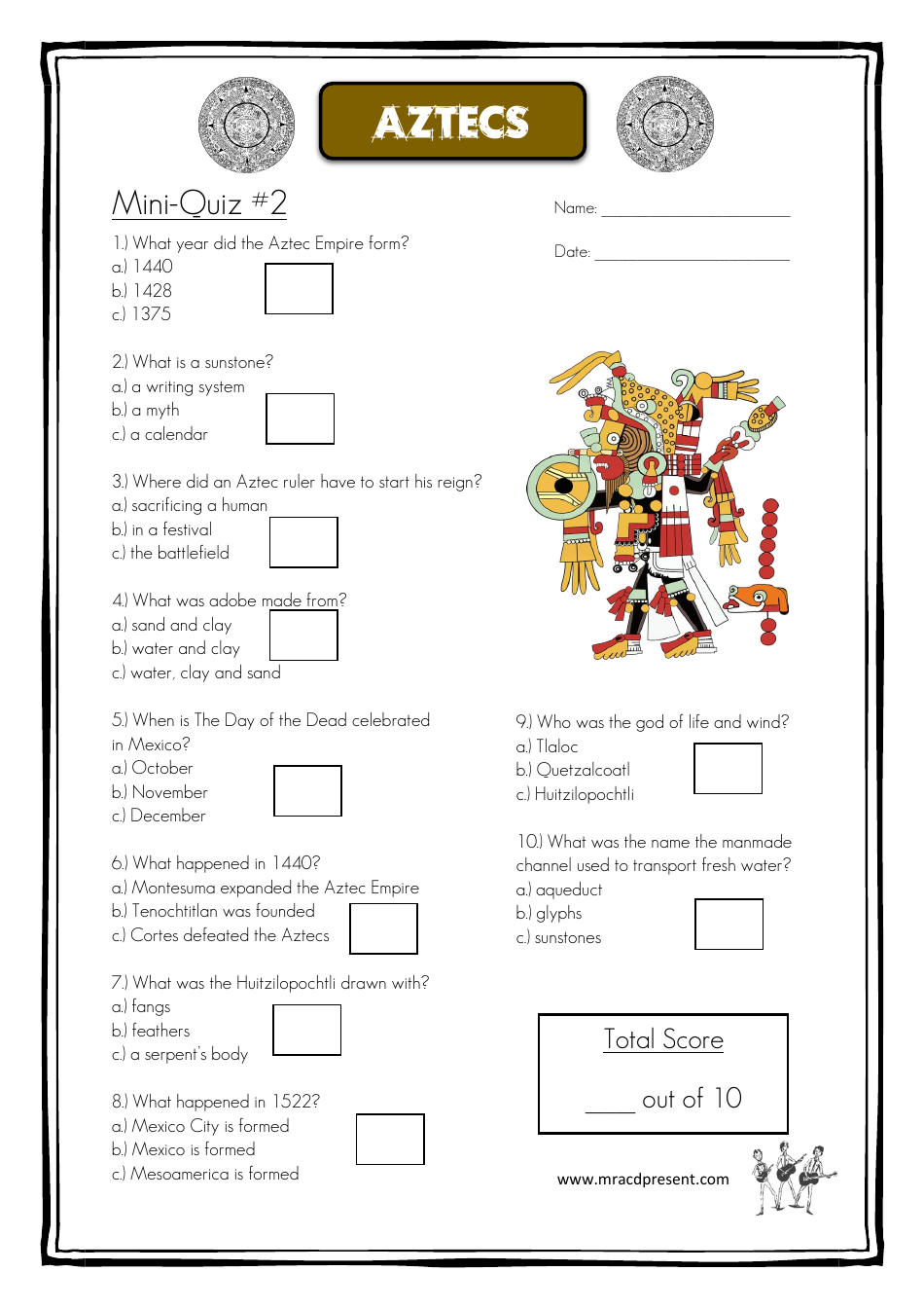 Aztecs Quiz With Answers, Page 2