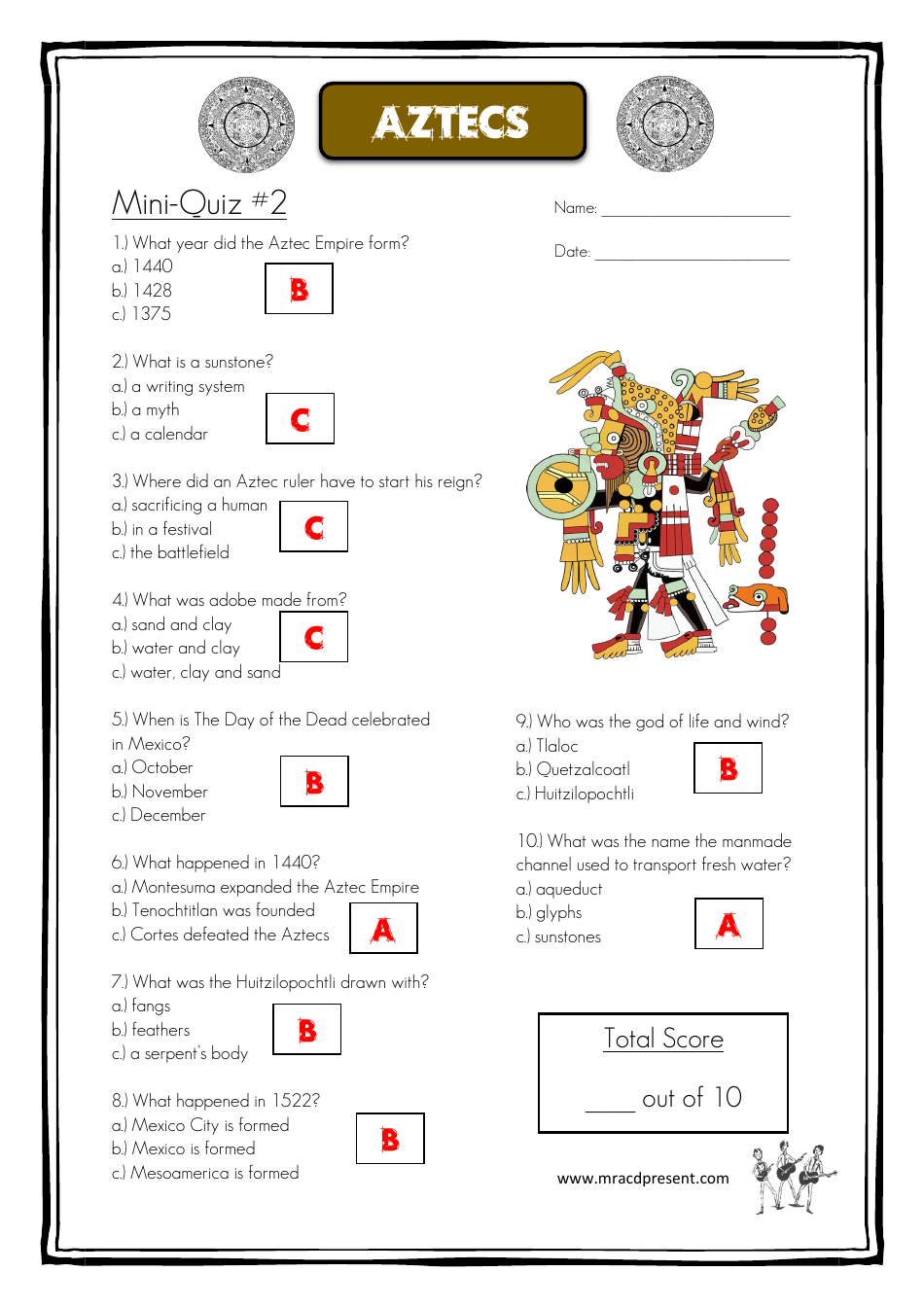 Aztecs Quiz With Answers, Page 5