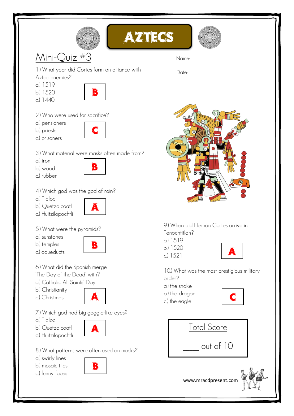 Aztecs Quiz With Answers, Page 6