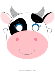 Document preview: Cute Cow Mask Template
