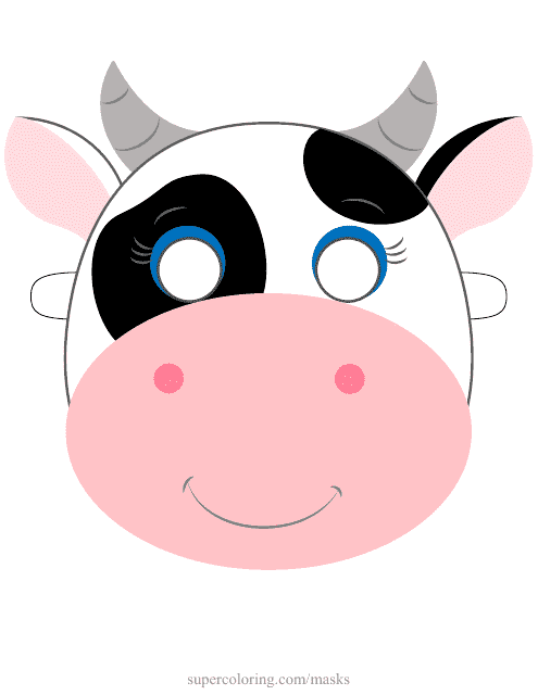Cute Cow Mask Template