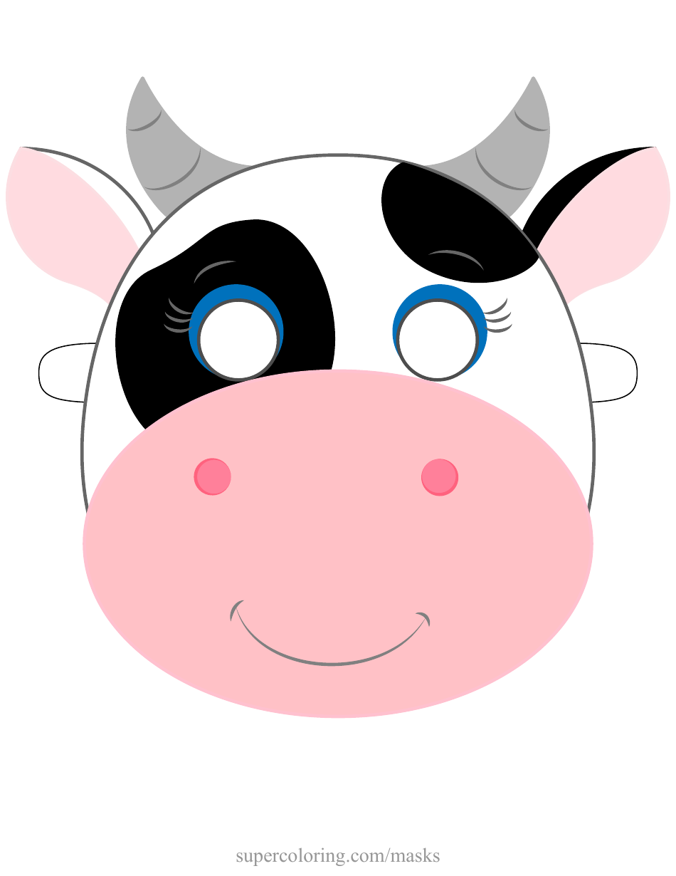 Cute Cow Mask Template, Page 1