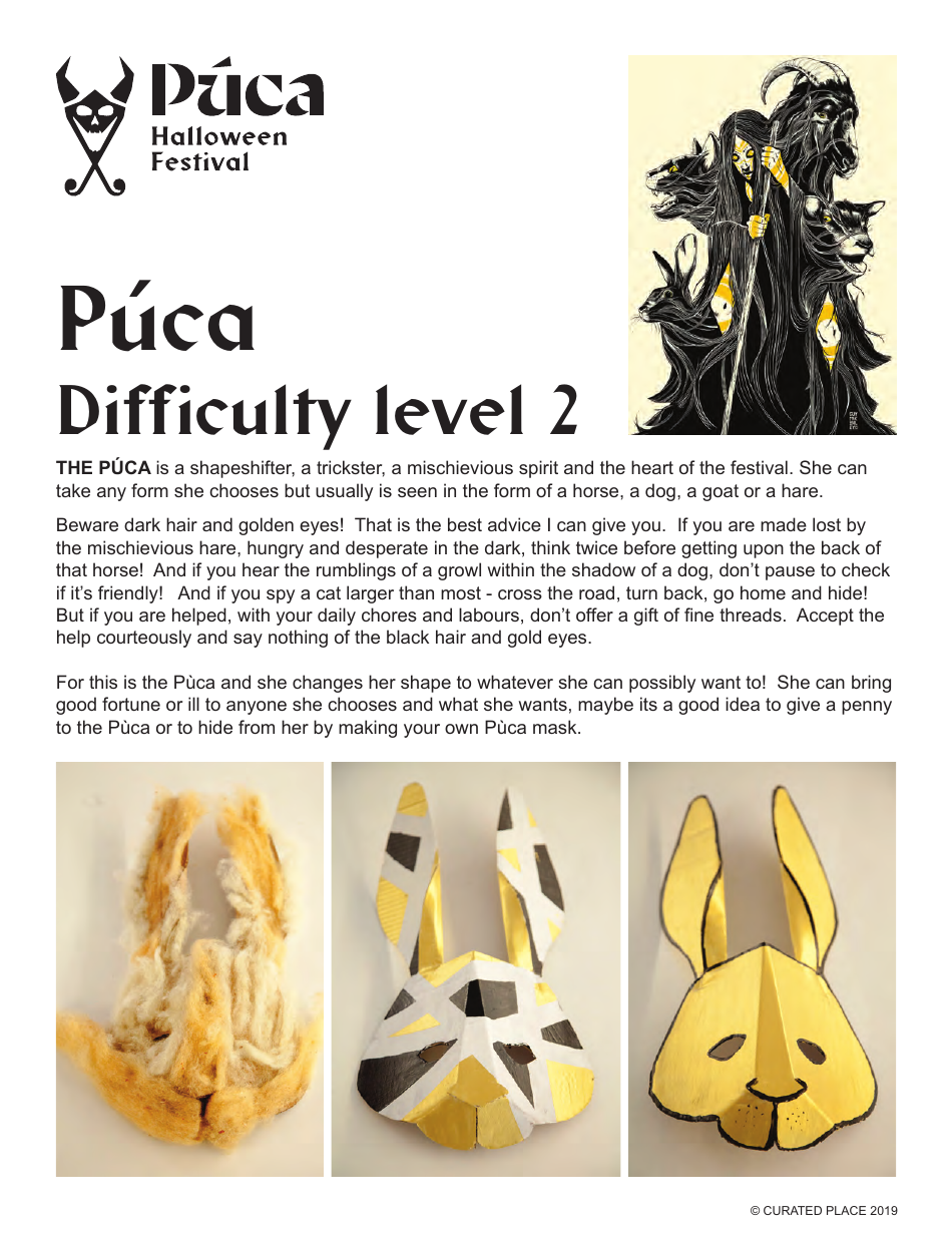 Puca Halloween Mask Template, Page 1