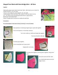 Fitted Face Mask Pattern Template, Page 2