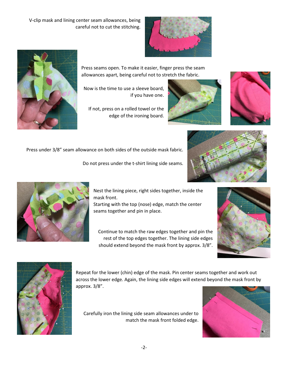 Fitted Face Mask Pattern Template, Page 3