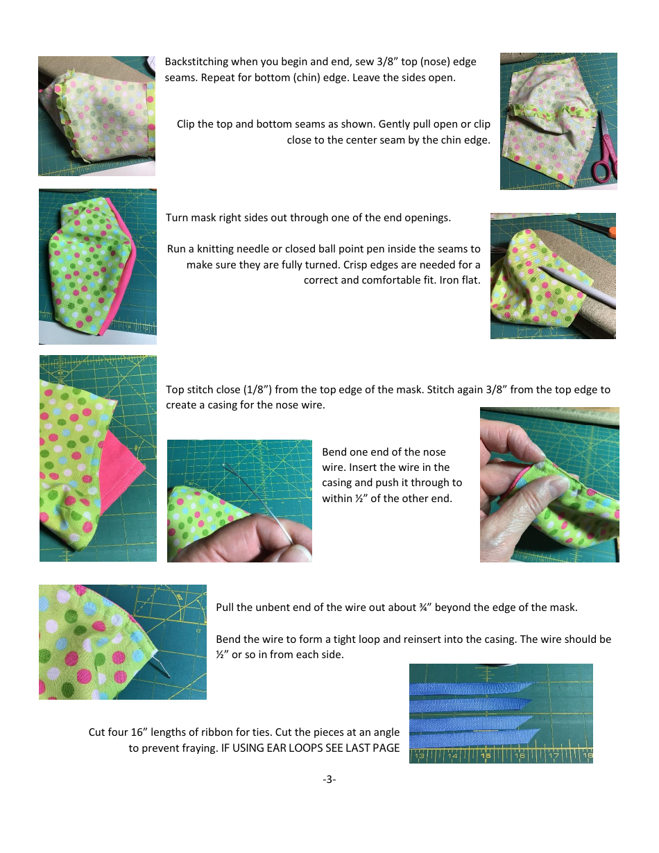 Fitted Face Mask Pattern Template, Page 4