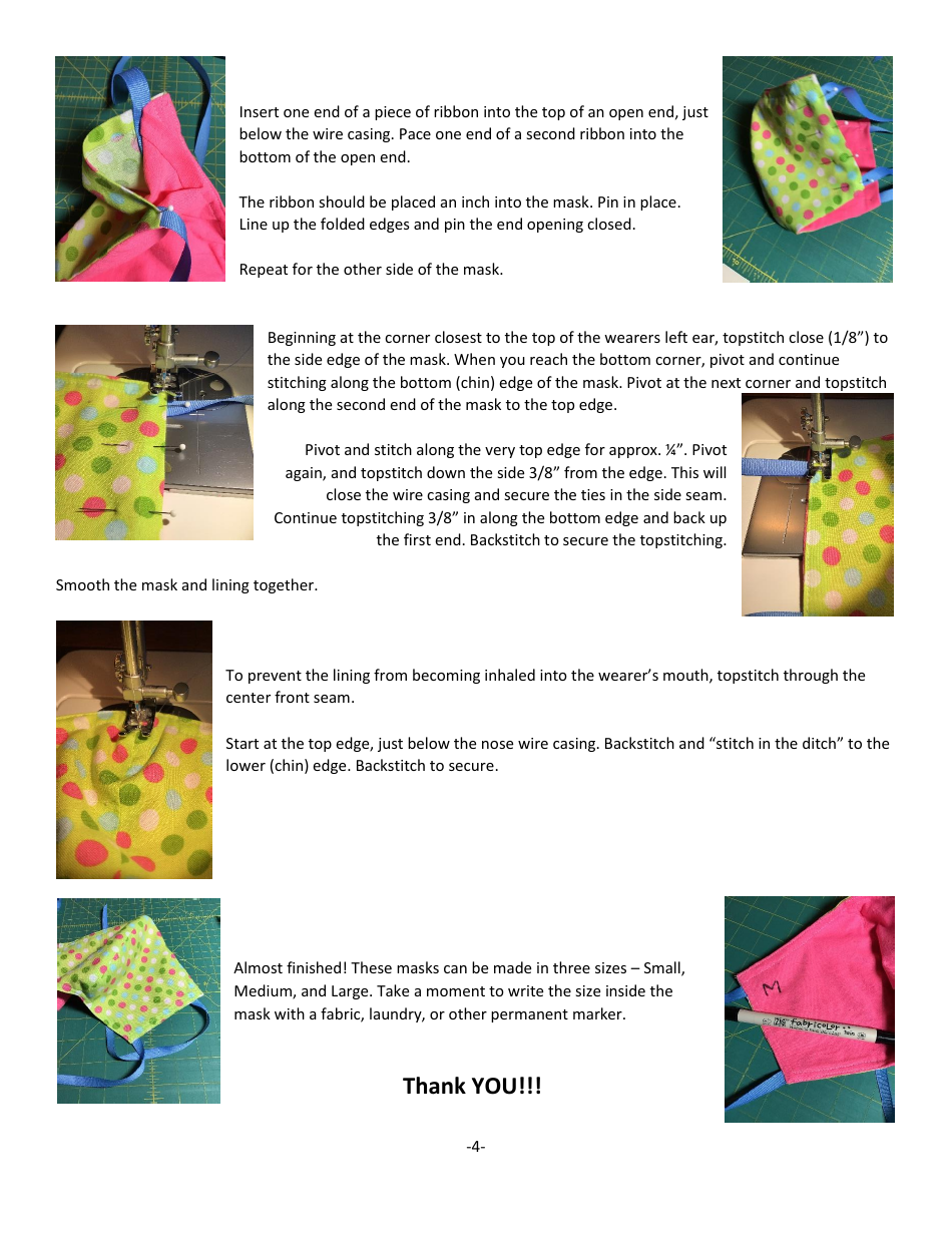 Fitted Face Mask Pattern Template, Page 5