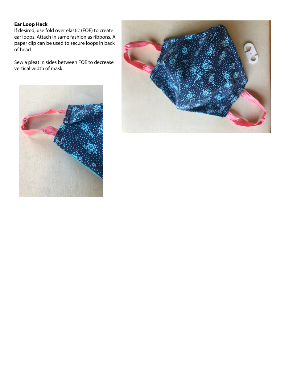 Fitted Face Mask Pattern Template, Page 6