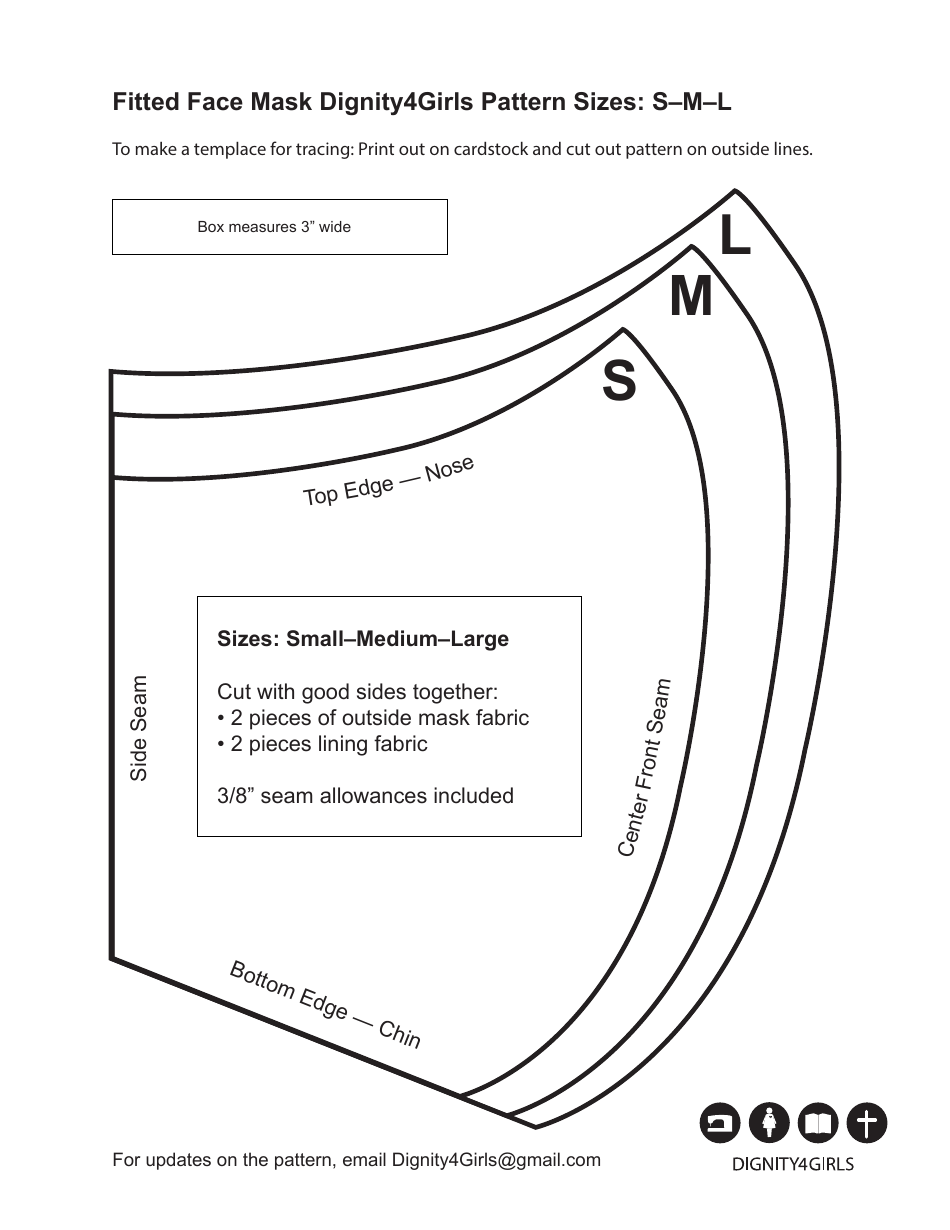 Fitted Face Mask Pattern Template, Page 7