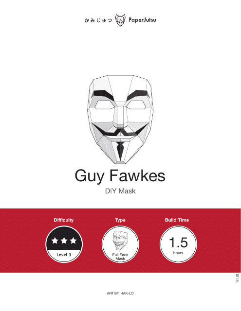 Guy Fawkes Mask Template - Paperjutsu Download Pdf