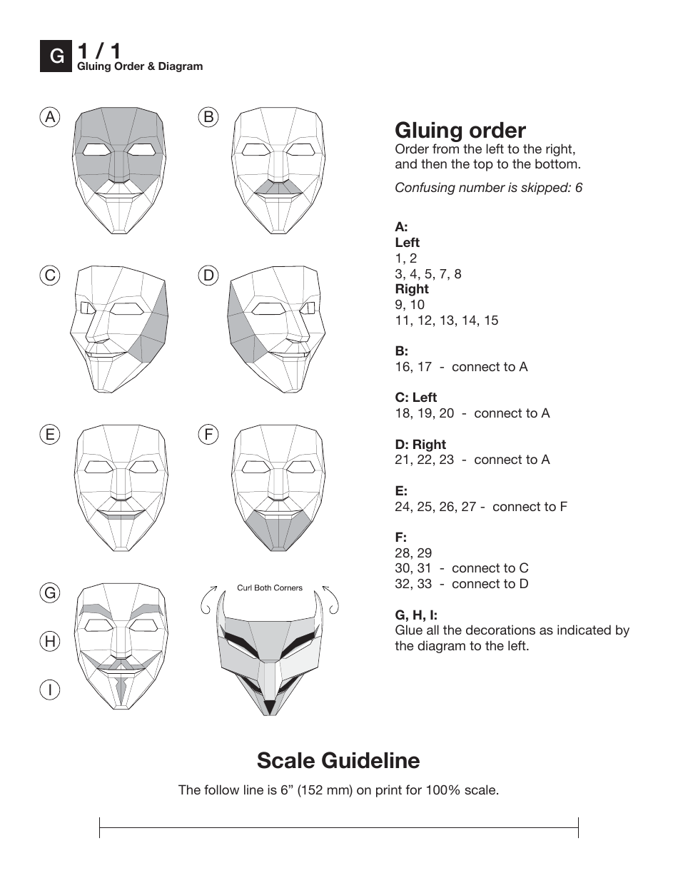 Guy Fawkes Mask Template - Paperjutsu, Page 4