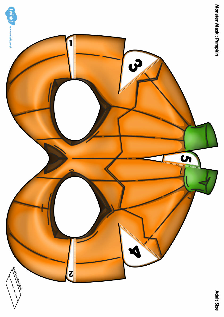 Halloween Pumpkin Monster Mask Template, Page 3