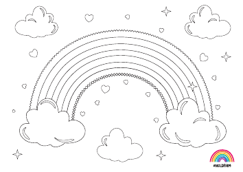Document preview: Rainbow Coloring Page - Holdfirm